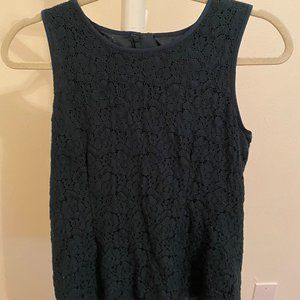 Banana Republic Jade Green Lace Sleeveless Top Size 10